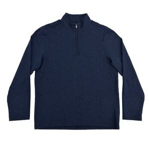 Mizzen + Main ProFlex Sweater Men's M Blue 1/4 Zip Long Sleeve Pullover